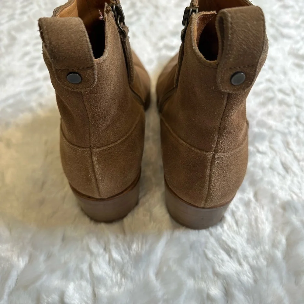 Veronica Beard Tanner Suede Leather Zip Ankle Boot Size 37.5 US 6.5